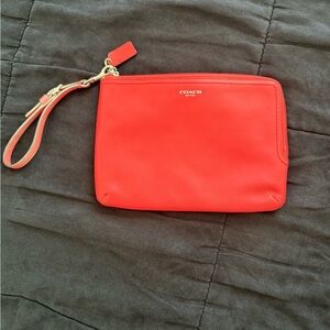 Coach Vibrant Red Wristlet Clutch